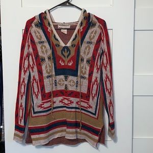 Tribal Print Hooded Sweater